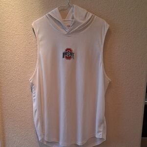 Ohio State Sleeveless White Mens Hooded Top